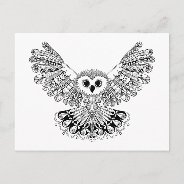 Carte Postale Style Black Owl (Devant)