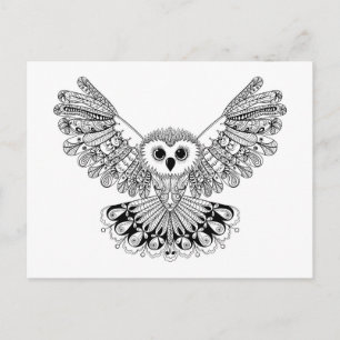 Carte Postale Style Black Owl