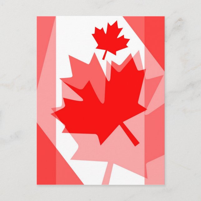 Carte Postale Style canadien Feuille d'érable rouge en couches C (Devant)