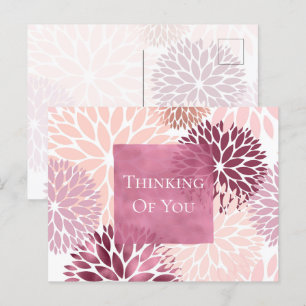 Carte Postale Style Chic rose floral Penser de vous