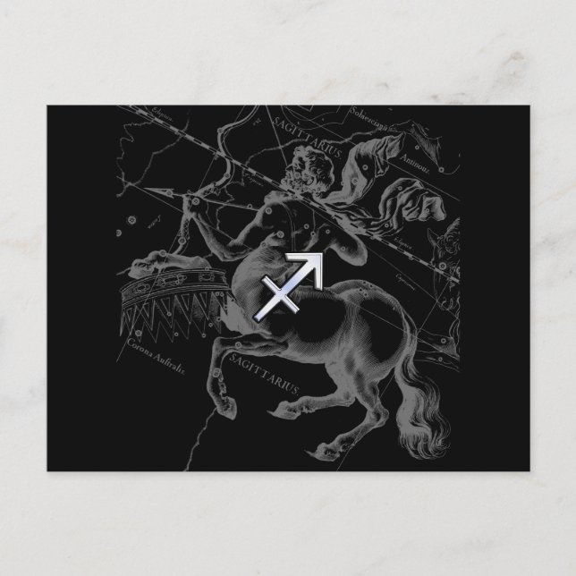 Carte Postale Style Chrome Sagittarius Zodiac Connexion Hevelius (Devant)