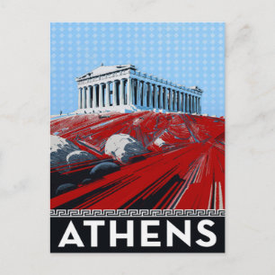 Carte Postale Style d'art pop audacieux Athènes Parthénon Grèce