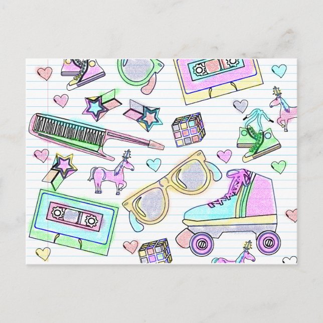 Carte Postale Style de coloriage des huit superbes (Devant)