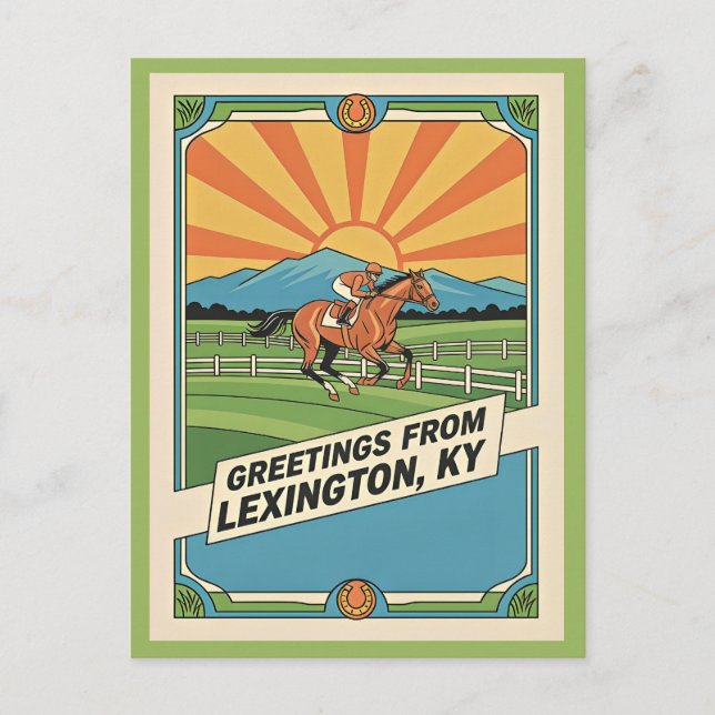 Carte Postale Style de course hippique de Lexington dans le Kent (Devant)