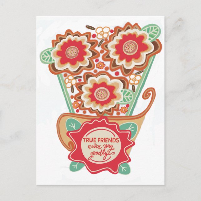 Carte Postale Style de design floral unique (Devant)