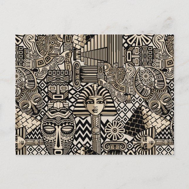 Carte Postale Style de tatouage symboles historiques anciens (Devant)