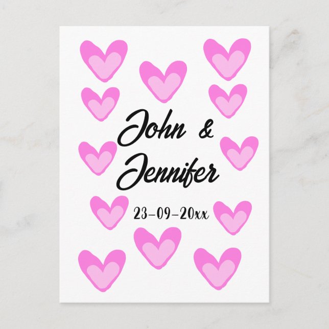 Carte Postale style de texte simple et blanc mariage (Devant)