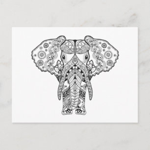 Carte Postale Style Elephant