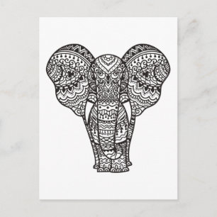 Carte Postale Style éléphant décoratif