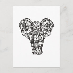Carte Postale Style éléphant décoratif