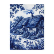 Style Fleur Bleue Cottage Anglais de Campagne Rose