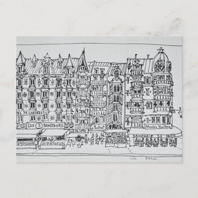 Carte Postale Style Haussmann | Lille, France (Devant)