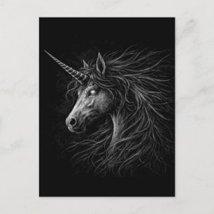 Carte Postale Style Licorne Fantasy Médiéval Grunge Art