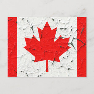 Carte Postale Style Peinture de la feuille d'érable rouge du Can