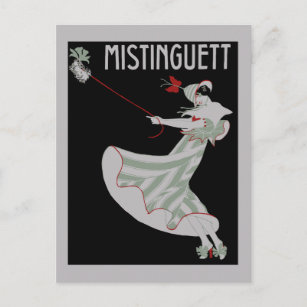 Carte Postale Style rétro français années 1920 Mistinguett 2