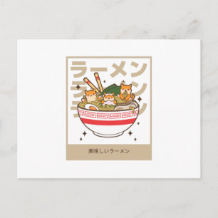 Carte Postale Style Shiba - Délicieux Ramen Ramen Fans