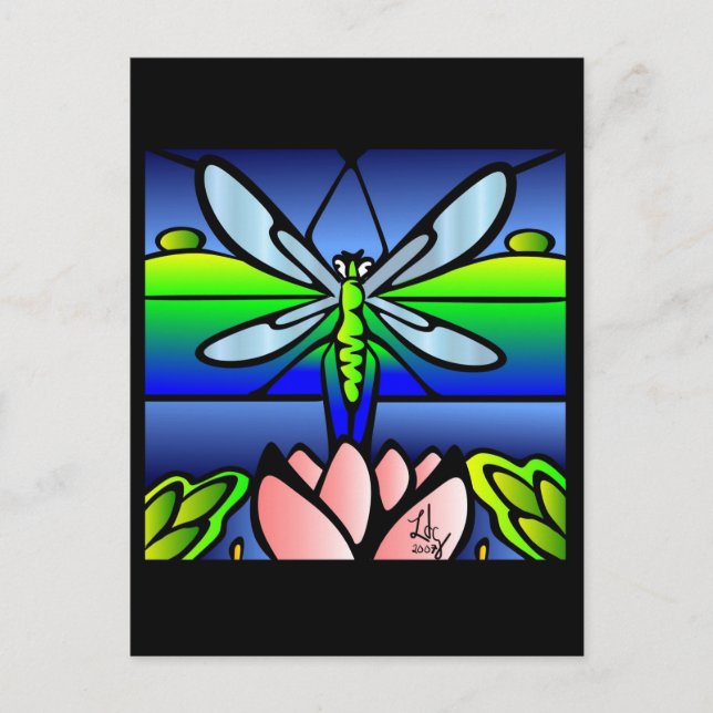 Carte postale Style Tiffany Dragonfly (Devant)