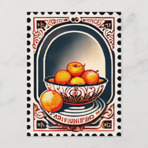 Carte postale style timbre, Fruit, Post-croisement