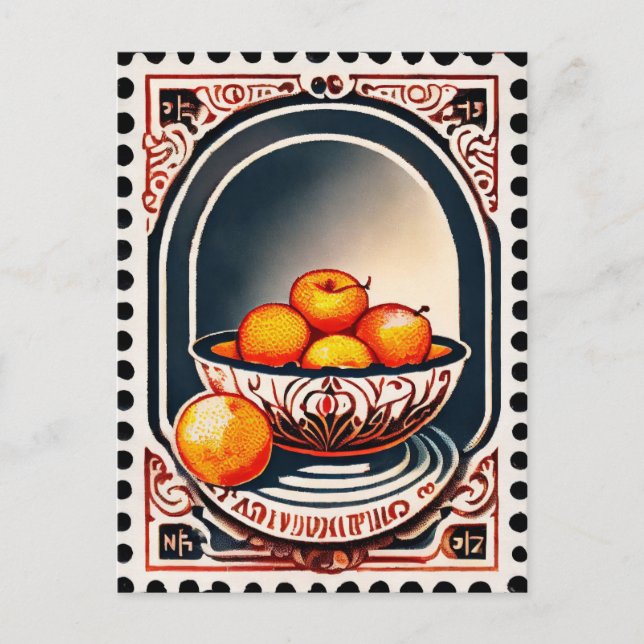 Carte postale style timbre, Fruit, Post-croisement (Devant)