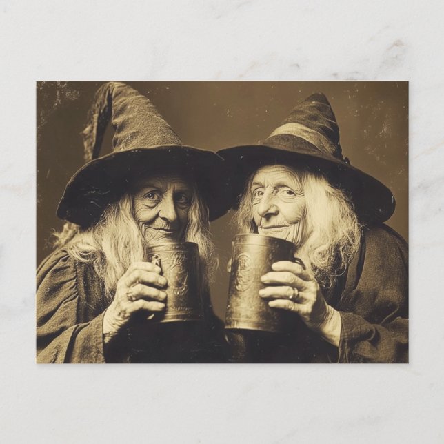 Carte Postale Style Victorian Witch Sepia Portrait 10 (Devant)