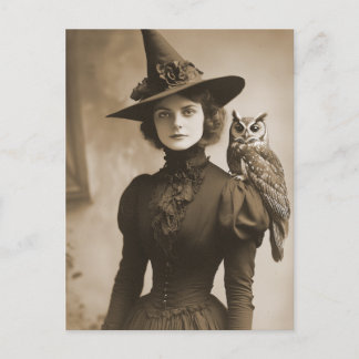 Carte Postale Style Victorian Witch Sepia Portrait 11
