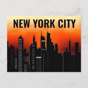 CARTE POSTALE STYLE VINTAGE DE LA LIGNE SKYLINE DE NEW YORK CITY