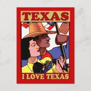 Carte Postale Style vintage I Love Texas