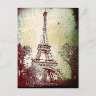 Carte Postale Style vintage Paris Post Card, Tour Eiffel