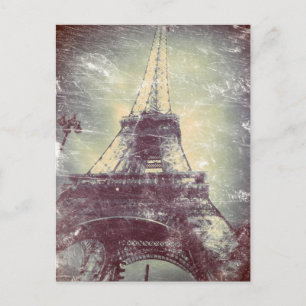 Carte Postale Style vintage Paris Post Card, Tour Eiffel