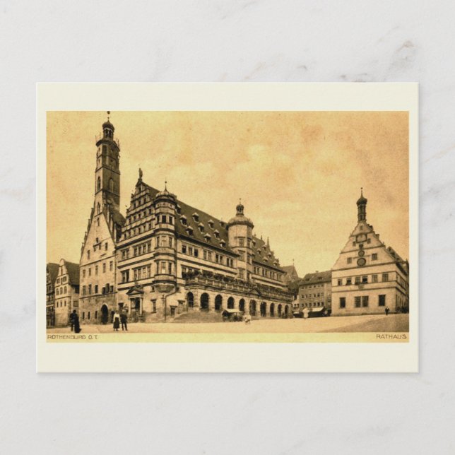 Carte Postale Style Vintage Rothenburg Allemagne (Devant)
