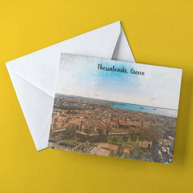 Carte Postale Style Vintage Thessalonique Grèce Europe Egée (Stylish Vintage Thessaloniki Greece Europe Aegean Postcard)