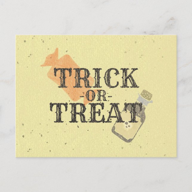 Carte Postale Style vintage Trick Ou Treat (Devant)