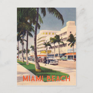Carte Postale Style voyage vintage Miami Beach