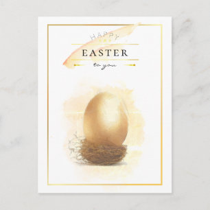 Carte Postale Stylish Golden Egg   Happy Easter Pencil Art