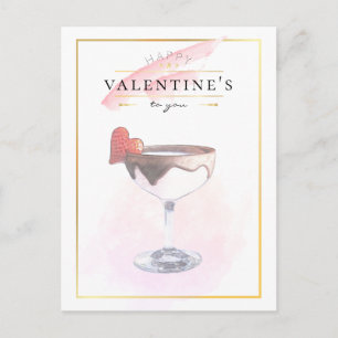 Carte Postale Stylish Pencil Art St. Valentine's Day Cocktail