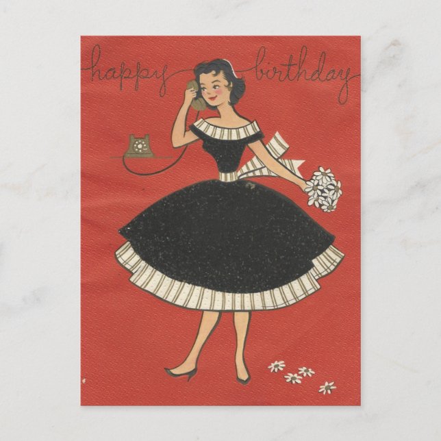 Carte Postale Stylish Vintage Birthday Card (Devant)
