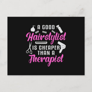 Carte Postale Styliste Cheveux Barber Ciseaux Thérapie Cheveux C