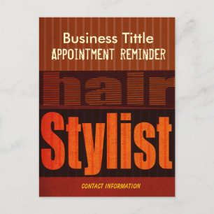 Carte Postale Styliste de cheveux Rendez-vous rappel Typographie