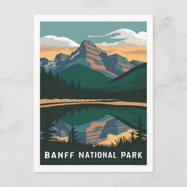 Carte Postale styliste du parc national Banff Canada (Devant)