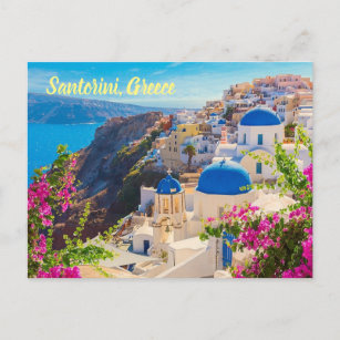 Carte Postale Stylo de Santorin Grèce