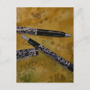 Carte Postale stylo fontaine art antique