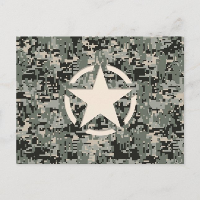 Carte Postale Stylo Star sur le Camouflage numérique (Devant)