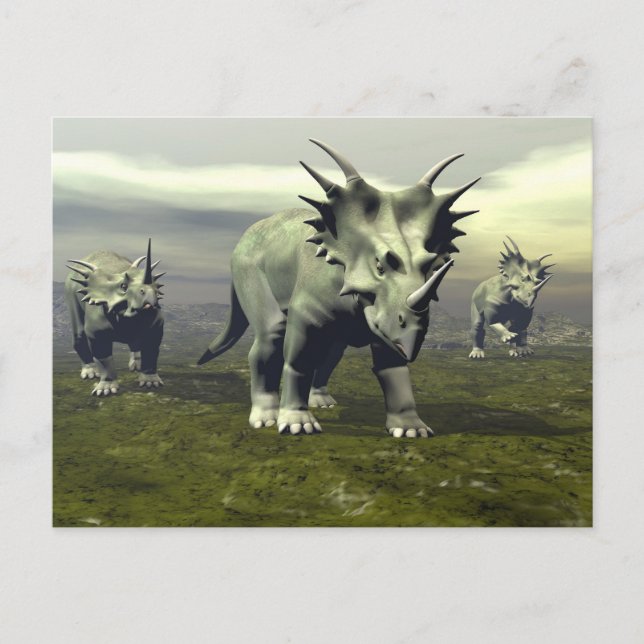 Carte Postale Styracosaurus dinosaures - rendu 3D (Devant)