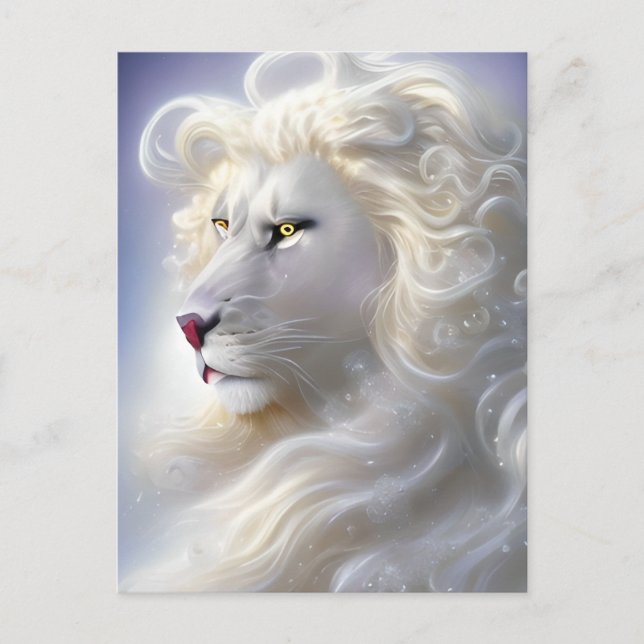 Carte Postale Sublimation Lion blanc (Devant)