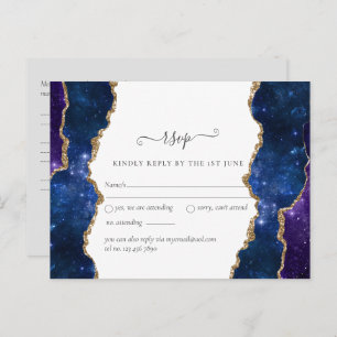 Carte Postale Sublime Agate Blue Gold MARIAGE SUITE