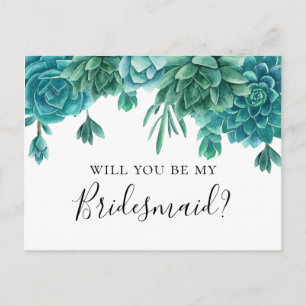 Carte Postale Succulente Veux-tu être ma demoiselle d'honneur. C