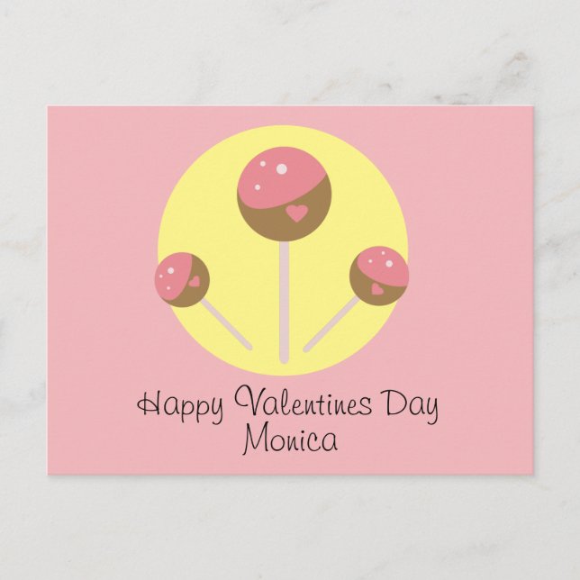 Carte Postale Sucette gâteau de la Saint-Valentin (Devant)