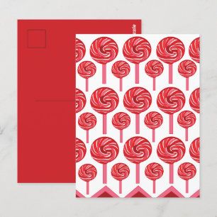 Carte Postale Sucette Sucrée Candy Lollipop Fête