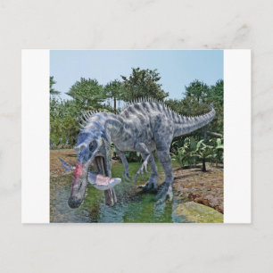 Carte Postale Suchomimus Dinosaur Manger un requin dans un maréc