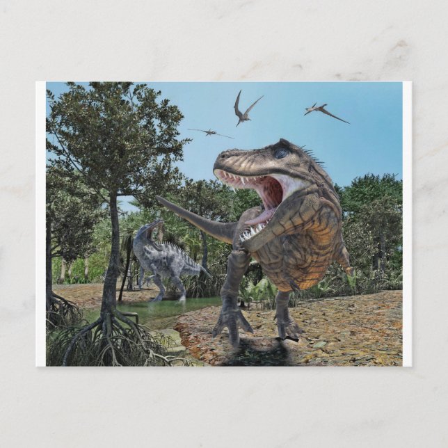 Carte Postale Suchomimus et Tyrannosaurus se rencontrent (Devant)